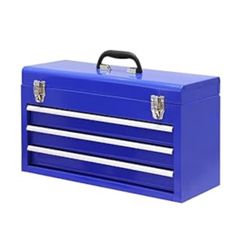 20.5" Portable 3 Drawer Steel Tool Box with Metal Latch