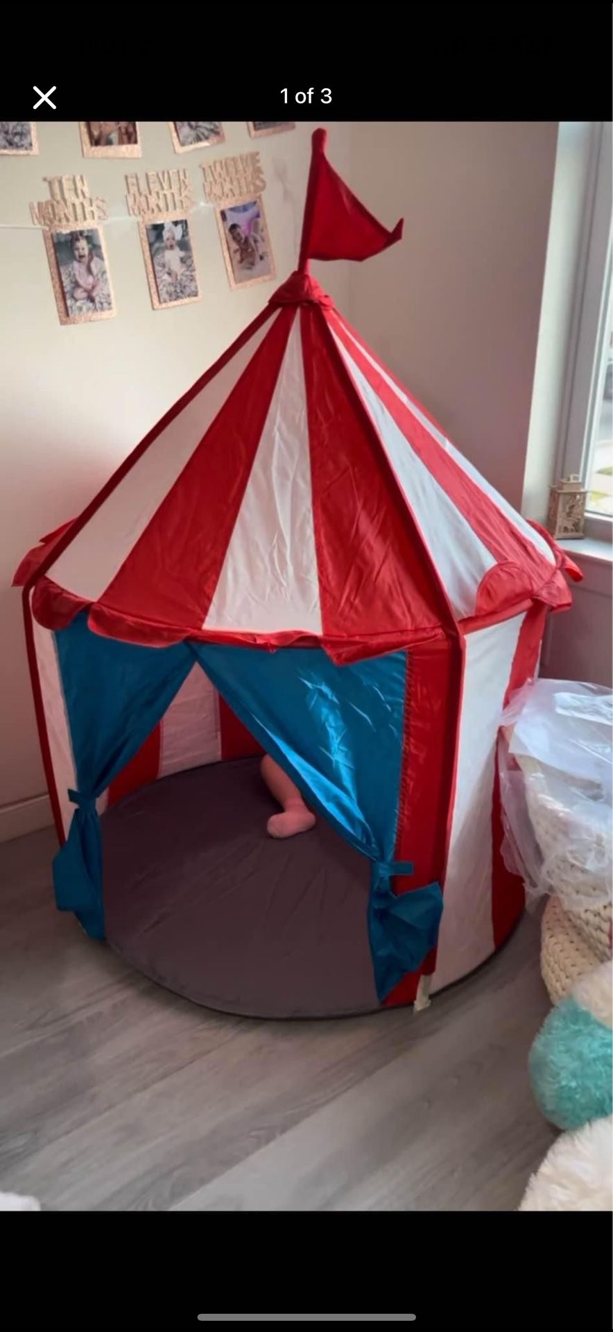 Kids Foldable Play Tent With Tunnel