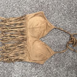 Bozzolo Fringe Halter Top Small Festival Western Boho