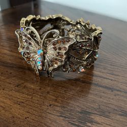 Topaz Iridescent Butterfly Cuff Bracelet 