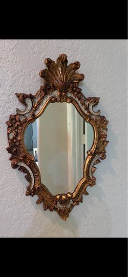 Ornate Gold Baroque Wall Mirror 1800s Victorian