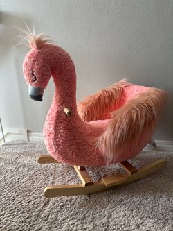 Pink Flamingo Plush Rocking Toy