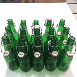Grolsch Beer Bottles 15 Piece Lot Empty Green Glass Home Brewing Fermenting Kombuchas Porcelain Swing Cap Lids