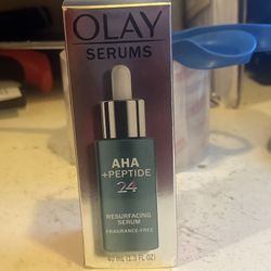 Olay Serums AHA + Peptide 24 Resurfacing Serum Fragrance-Free 1.3 fl oz New