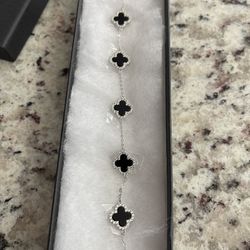 925 Silver Four Leaf Clover Bracelet 