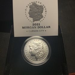 2021 Morgan Silver Dollar With COA And “CC” Privy Marks 