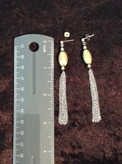 New Two Tone 14k/925 Gold Plated Sterling Silver Dangle Earrings
