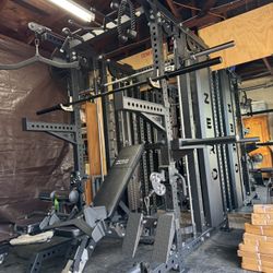 Smith Machine 500 | Adjustable Bench | 245lb Cast Iron Olympic Weights | 7ft Olympic Bar | Fitness | Gym Equipment | FREE DELIVERY/INSTALLATION 