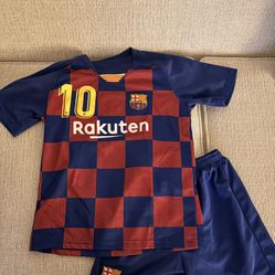 Boys Messi Barcelona Soccer Shirt and Shorts