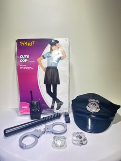 XL 14-16 Kids Cute Cop Costume + Bonus Props!