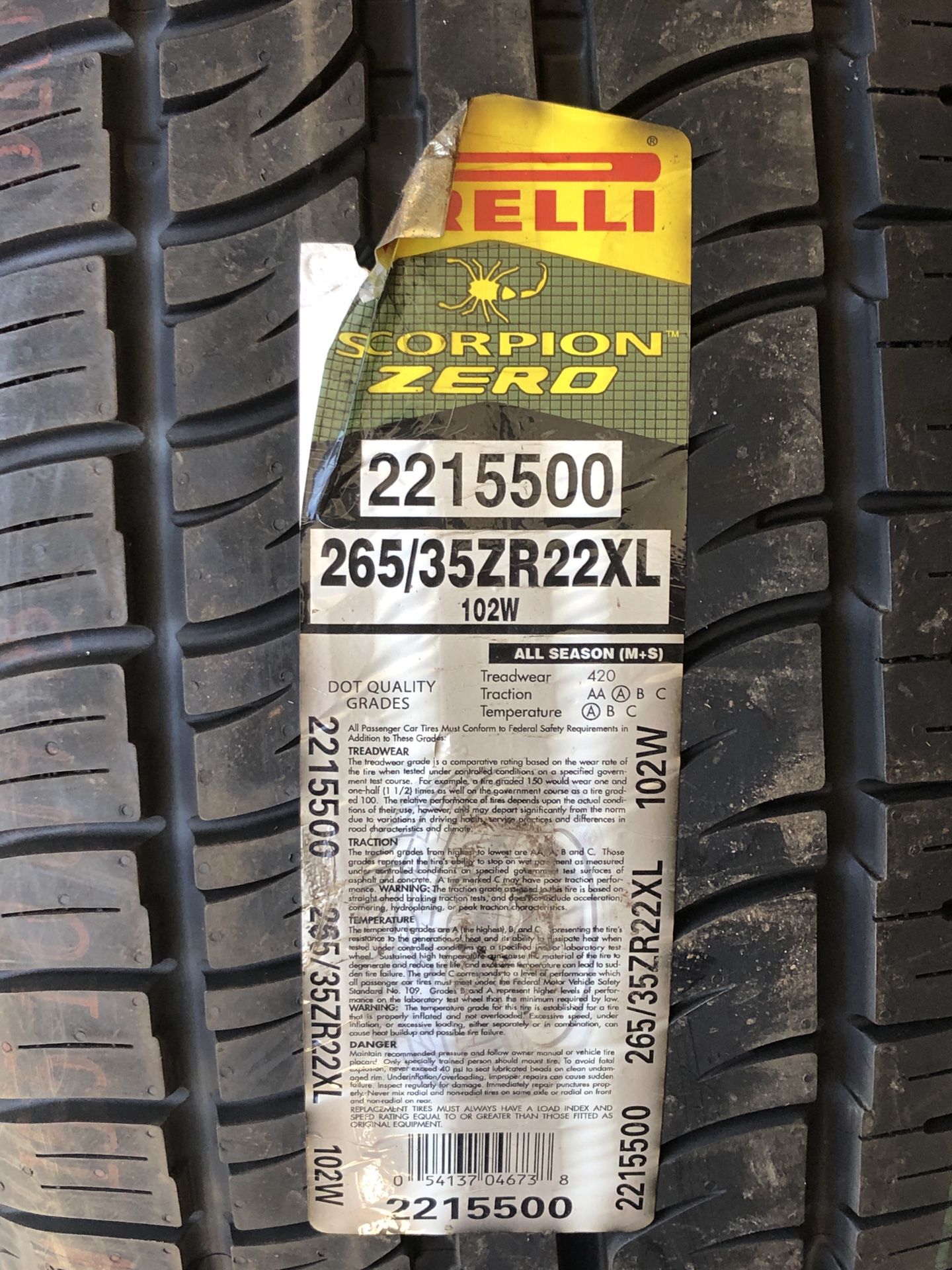 Pirelli Scorpion Zero 265/35ZR22XL and porsche wheels
