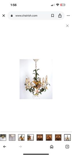 Rare Stunning Antique TOLE CHANDELIER