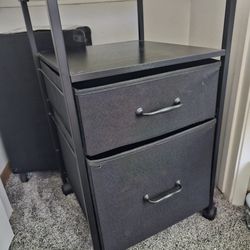 Black nightstand file cabinet printer stand