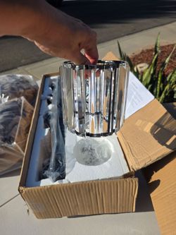 4-Light Matte Black Crystal Vanity Light