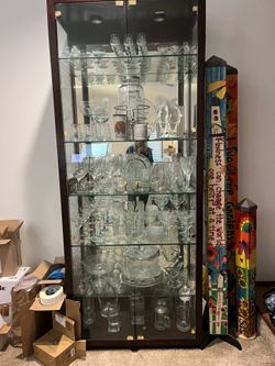 90"  tall lighted Curio Cabinet Display Case