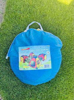 UTEX 8 in 1 Pop Up Kids Play Tent with 4 Tunnel, Indoor/Outdoor Playhouse