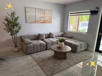 Bouclé Sectional Sofa – Modern, Cozy & Stylish! ✨🛋️