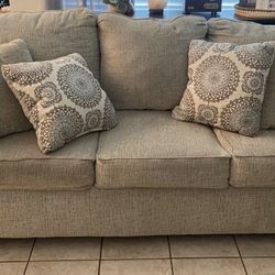 Couch/ Sofa, And Love Seat W/ Throw Pillows 