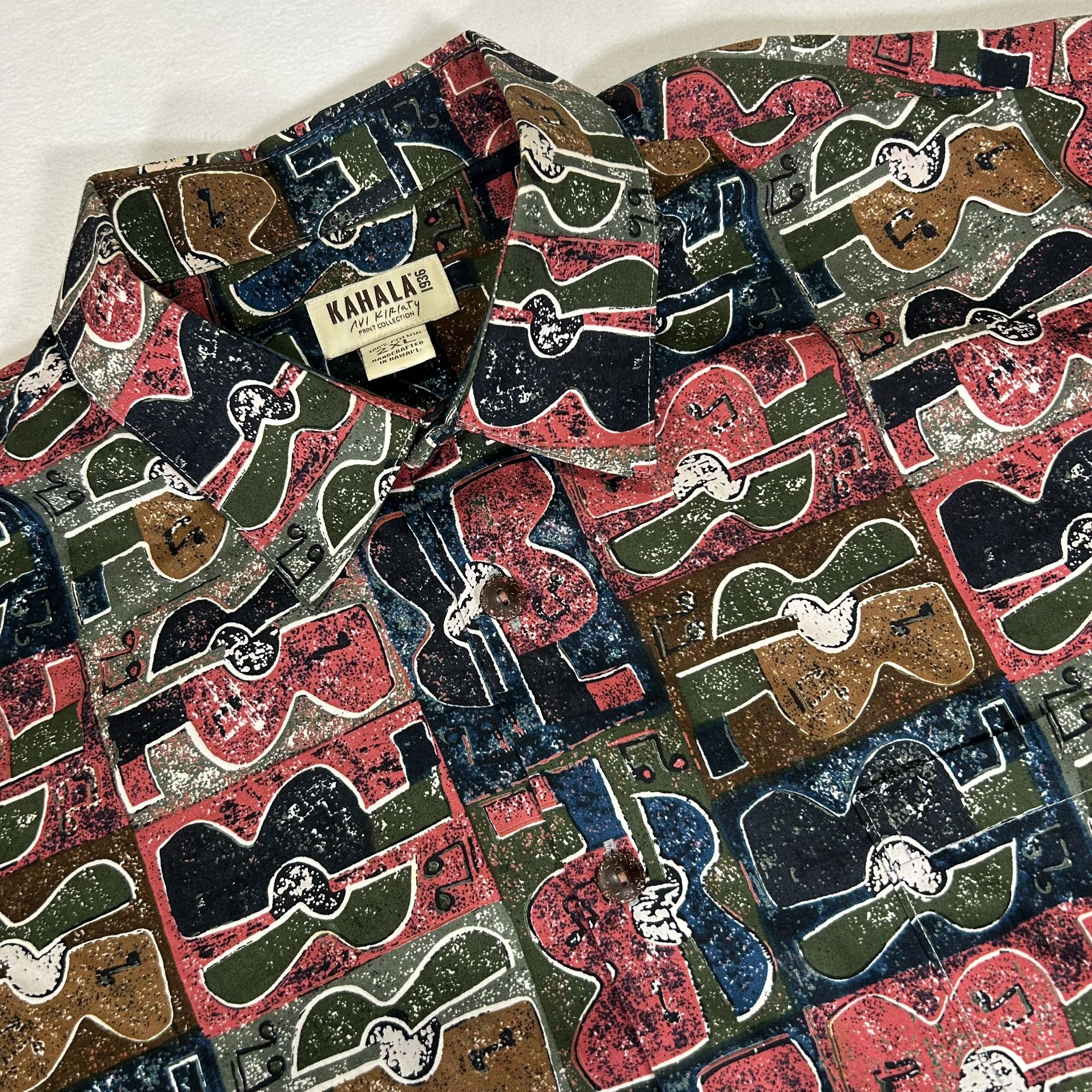 Kahala 1936 Men’s 2XL Hawaiian Short Sleeve Button Up Ukelele Print Shirt