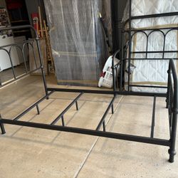 2 Rod Iron Bed Frames with Mattress and Box Springs