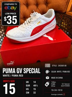 Puma GV Special Sneakers White/Red Size 15