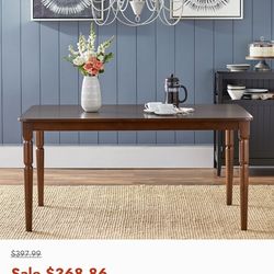 Brand New Dark Brown Wood Dining Table (In Box)