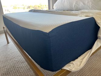 Queen Memory Foam Mattress Navy Blue Cover