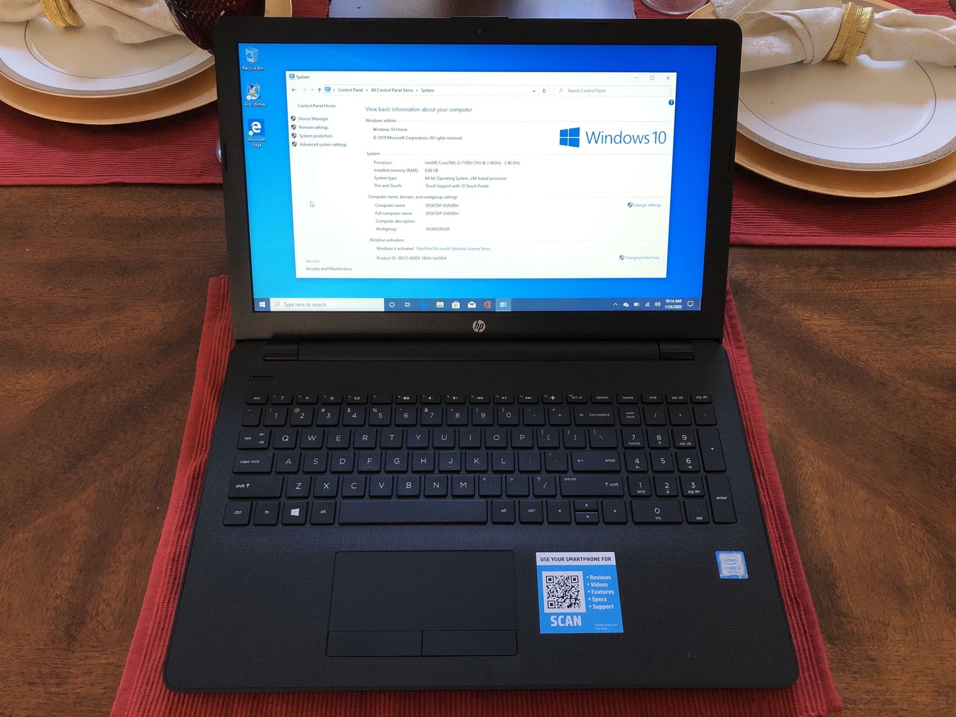 15” HP Touchscreen Laptop + Windows 10
