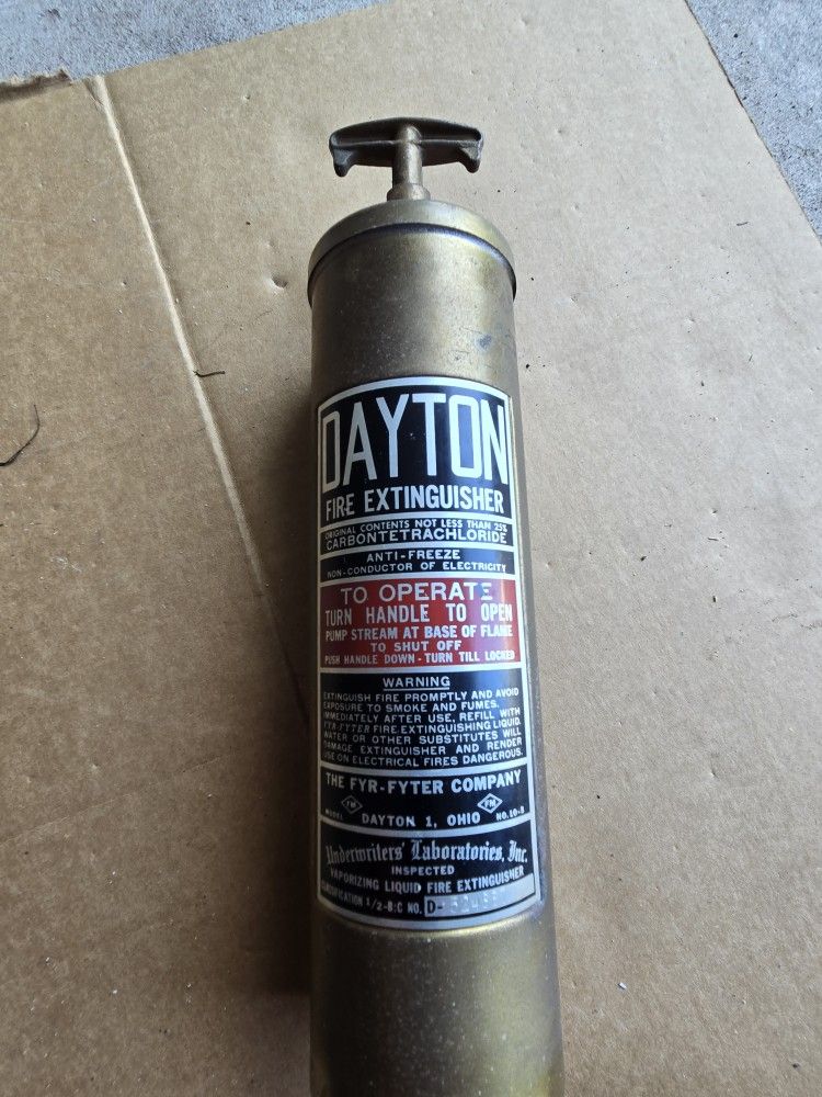 Vintage Brass Fire Extinguisher 