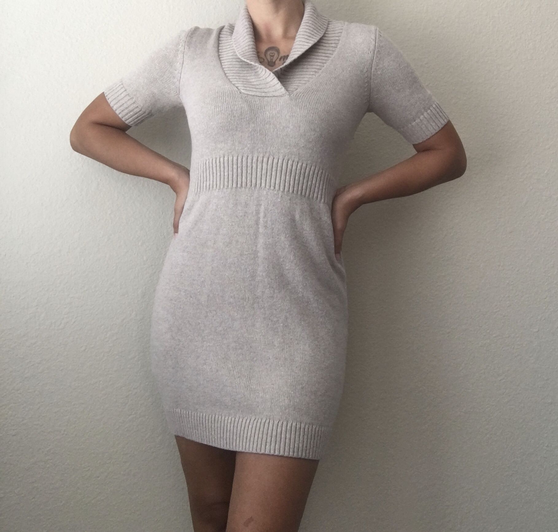 Ann Taylor LOFT Beige Sweater Dress