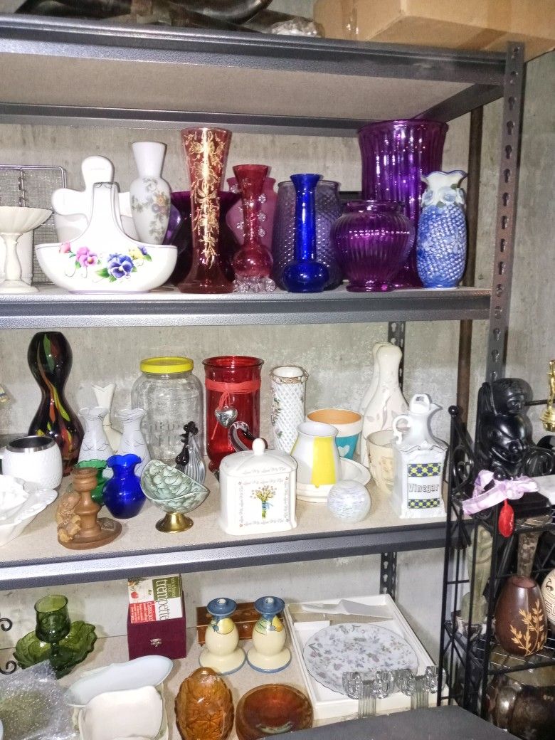 Vases , Ceramics Crystal , China, Fenton Glass