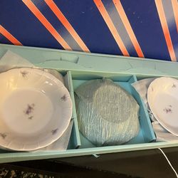 Vintage Fine China Purple Violet Bowl Set (New in Box) – Made in Japan
