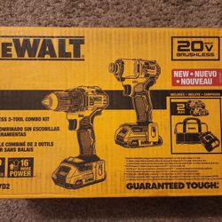 20V MAX 2-Tool Brushless Power Tool Combo Kit with Soft Case (2-
Batteries and Charger Included)