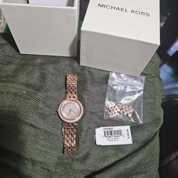 Womens Michael Kors Darci Pave Watch Rose Gold
