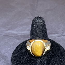 Gold Tiger Eye Ring 