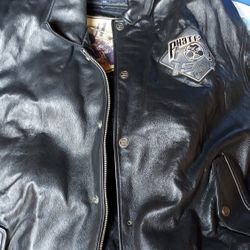 Phat Farm Leather Bomber Jacket