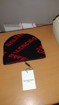red balenciaga beanie