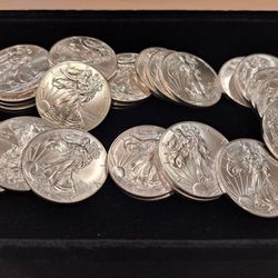 2013 THRU 2021 Mixed SILVER AMERICAN EAGLES** PRISTINE CONDITION**24 Oz..TOTAL**& 💯 % FIRMMMM!!