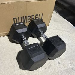 New pair of 50lb rubber dumbbells in box 📦 $100