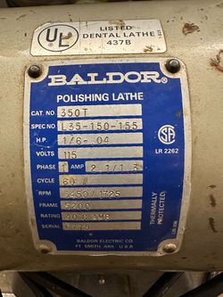 Baldor 350T Dental Polishing Lathe