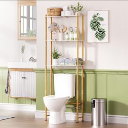 Bamboo Over Toilet Storage Shelf