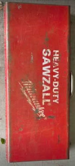Vintage Milwaukee Heavy-Duty Sawzall with Metal Case & Blades