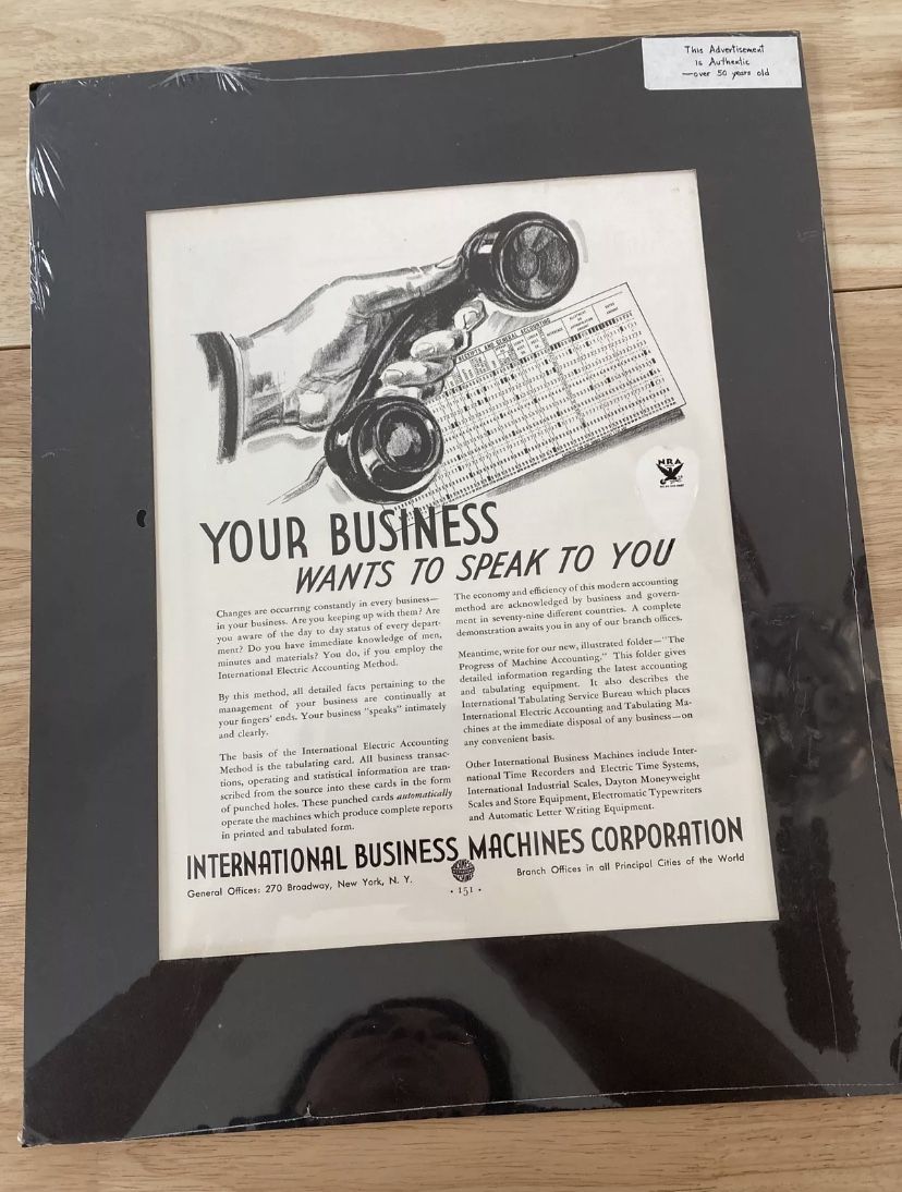 Authentic “Your Business Wants To Speak To You” Newspaper Ad- Over 50 Years Old