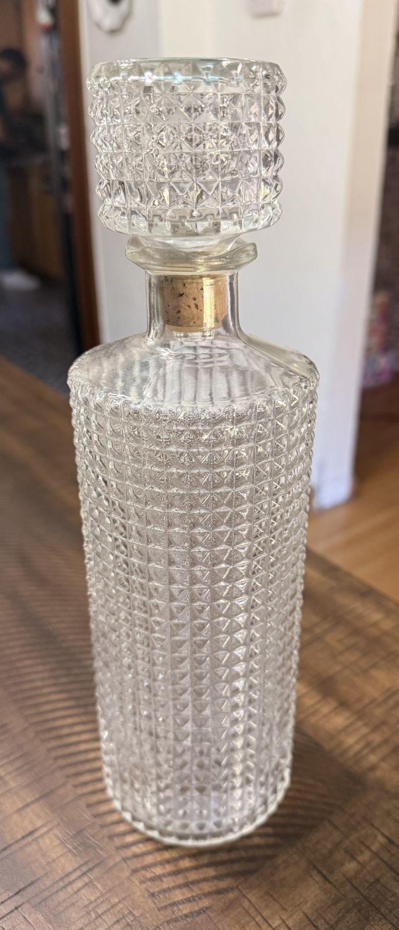 Vintage Crystal Point Whiskey Decanter