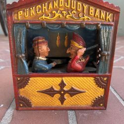 Vintage  Punch & Judy Cast Iron Bank 
