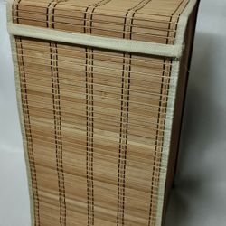 Brown Bamboo Laundry Hamper