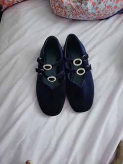 Zara Girls Evening Shoes Velvet, Chrystals Size 34