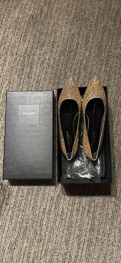 Saint Laurent Glitter Flats – Size 37 – Excellent Condition