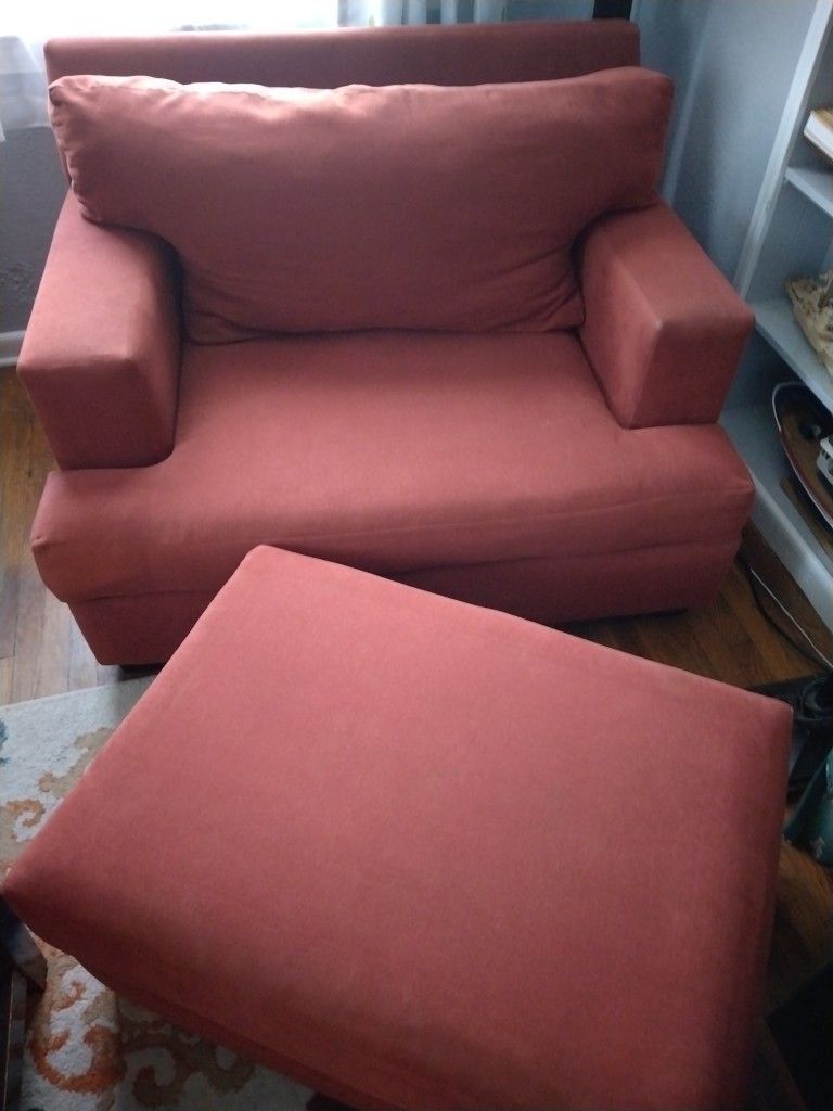 "Chair And A Half" & Matching Ottoman