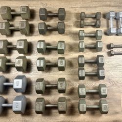 Vintage Set Of IVANKO Hex Dumbbells  5s To 65s [4 A Collector / Vintage Lover]